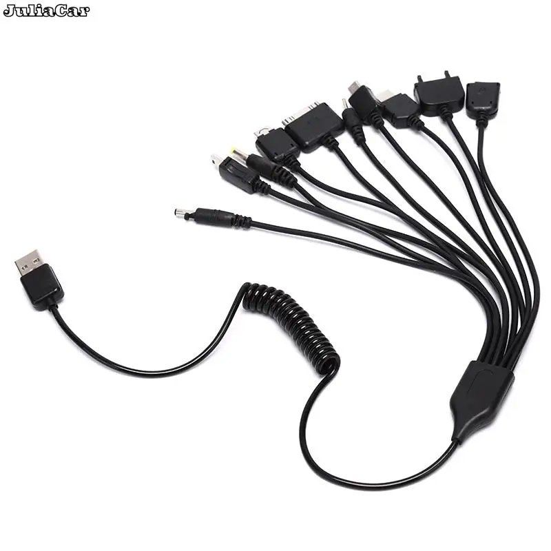 Multi Pin Cable Charger USB Adapter Cable Data Wire Cord 10 in 1 Multifunction USB Data Transfer Cable Universal