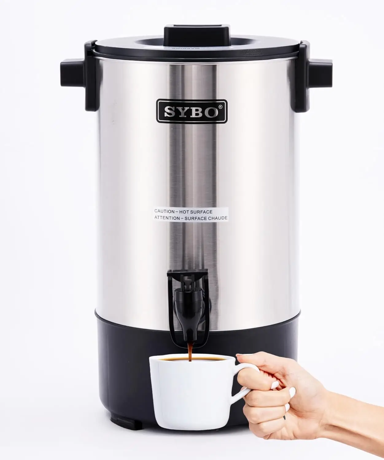 

6L Commercial Coffee Maker, Stainless Steel Coffee Urn With Cool-Touch Handles, Electric Coffee Pot Hot Beverage Dispenser