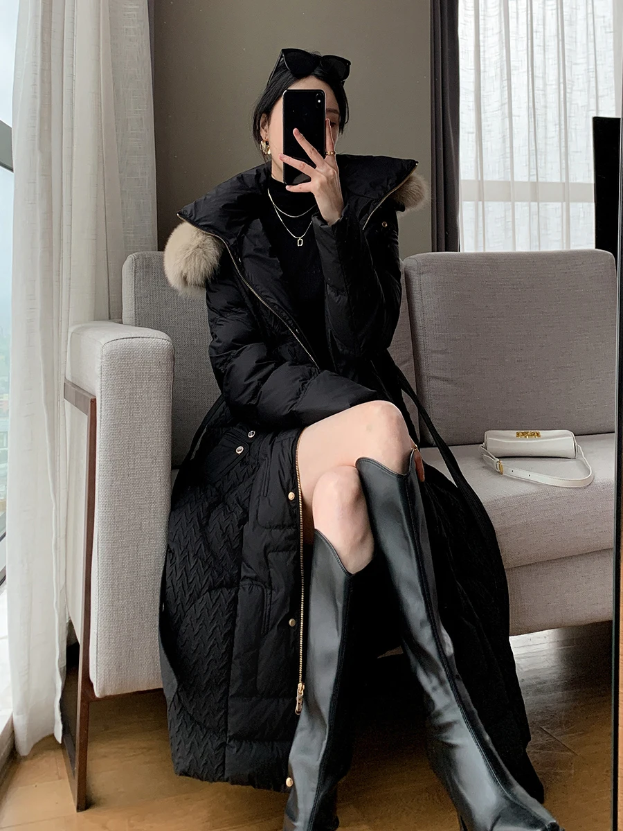 2025 mode Winter Neue frauen Unten Jacke Pendeln Abnehmen Weiße Ente Unten Mit Kapuze Warme Mantel