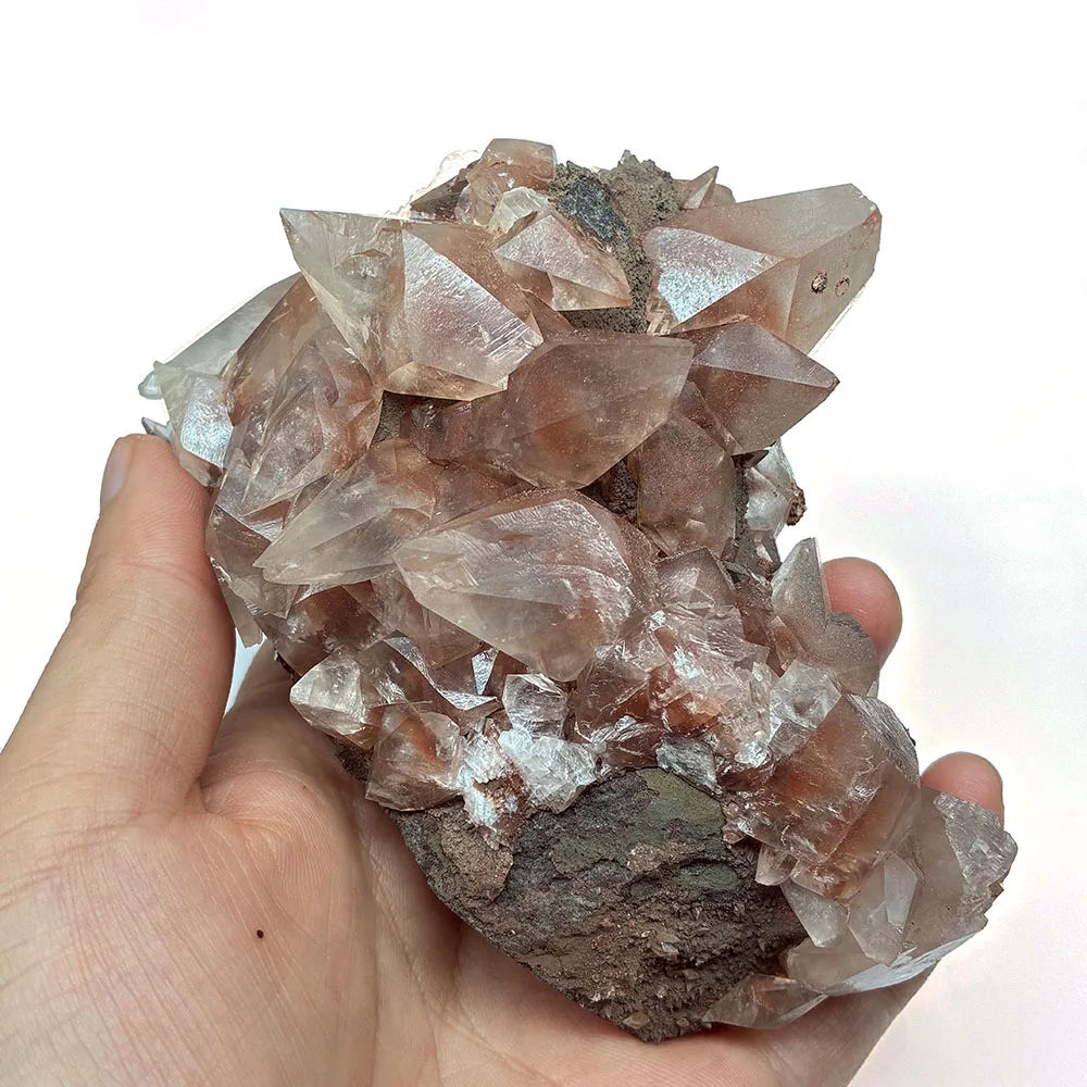 A0-6A 1 قطعة 100% الإسفار الطبيعي أحجار الكالسيت الأحمر والبلورات بلورات الشفاء