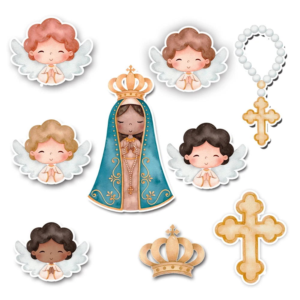 

Baby Baptism Kt Board Holy Communion Cutouts Props Angel Cross Cardboard Birthday Party Decor Backdrop Baby Shower Stand Up Sign