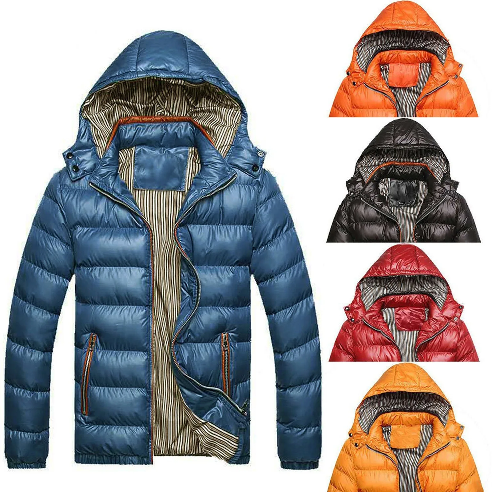 Men Winter Cotton Coat Jacket Large Size Windbreak Thick Jackets Outdoor Hooded Collar Trekking Climbing Coats Warm Parkas