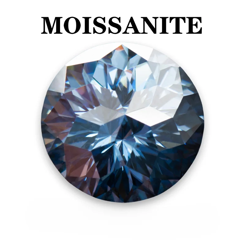 

Moissanite Stone Emperor General Cut Round Shape Natural Royal Blue Color Advanced Jewelry Making Materials with Certificate