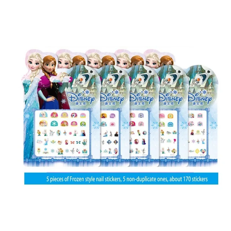 Autocollants pour Ongles de Dessin Animé Disney Frozen pour Enfant, Stickers de Maquillage de Princesse Minnie, Jouets d'Action, Cadeaux de Vacances