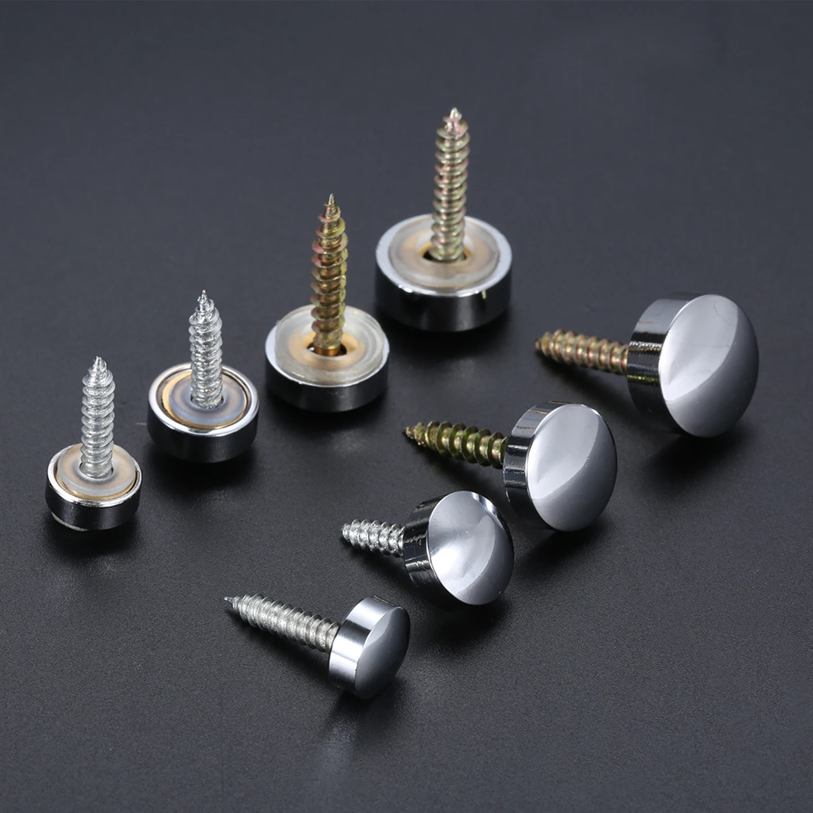 4pcs Mirror Fixing Nails Copper Screw Caps 10mm/12mm/14mm/16mm Solid Brass Glass Fasteners Advertising Billboard 0.39\