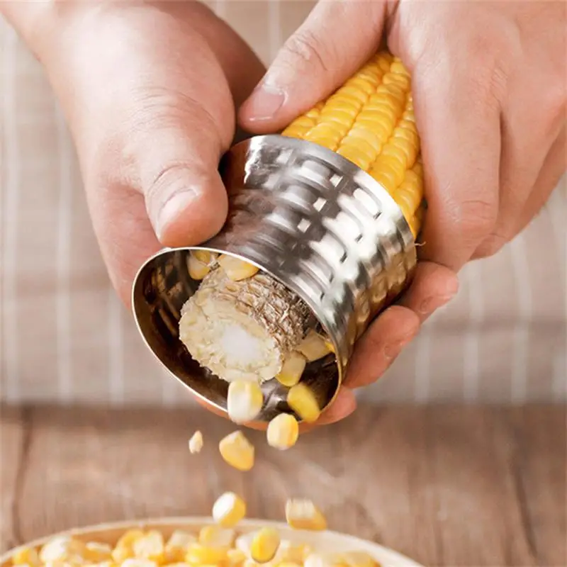 Stainless Steel Corn Stripper Cob Remover Cutter Shaver Stripper Rotate Corn Peeler New Fruit Vegetable Cooking Kitchen Tool 1Pc