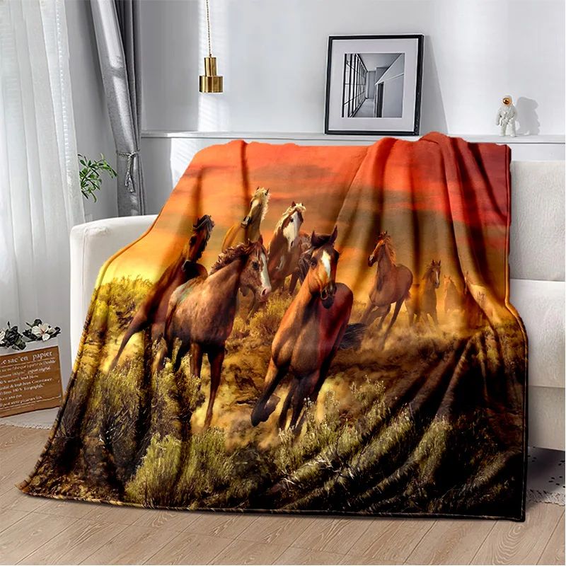 Animal Pentium Gallant Horse Steed Blanket,Soft Throw Blanket for Home Bedroom Bed Sofa Picnic Travel Office Cover Blanket Kids