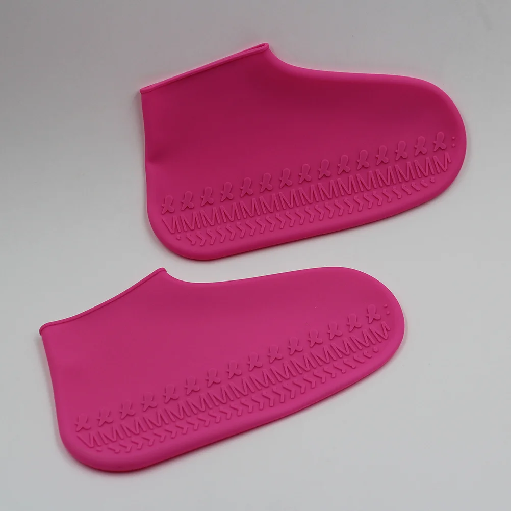 

1Pair Foldable Washable Rainshoes Cover Anti-Slip Pink S for Hiking Climbing Fishing Rain Snow Protection Shoes Cover