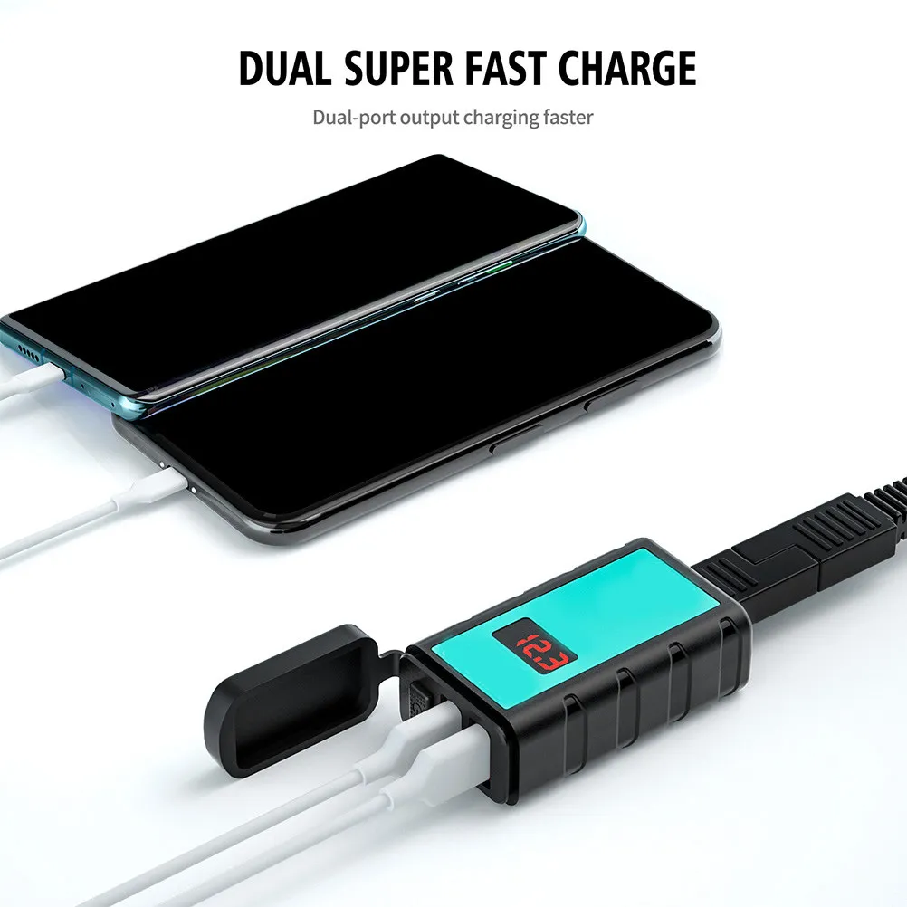 

Комплект быстрого зарядного устройства для мотоцикла с вольтметром, из АБС-пластика, силиконового геля, меди, ПВХ, водонепроницаемый, с защитой от перегрузки по току, эффективный, простой в использовании