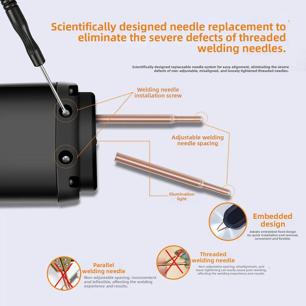 8-Setting Adjustable Spot Welder with Built-in LED Display and Lithium Battery for Mobile Device Repair and DIY Use