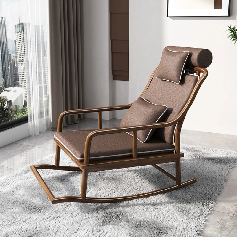 Soild Wood Chaise Lounge Accent Chair Lounges Adult Rocking Modern Armchairs Chairs Living Room Lounger Furnitures Backrest