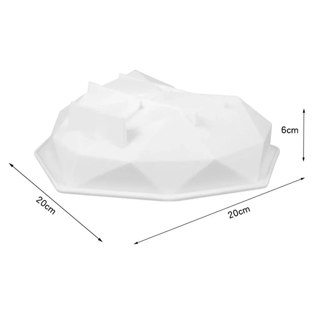 3D Diamond Heart Shape Silicone Molds for Baking Chiffon Cake Dessert Molds 1 Pc