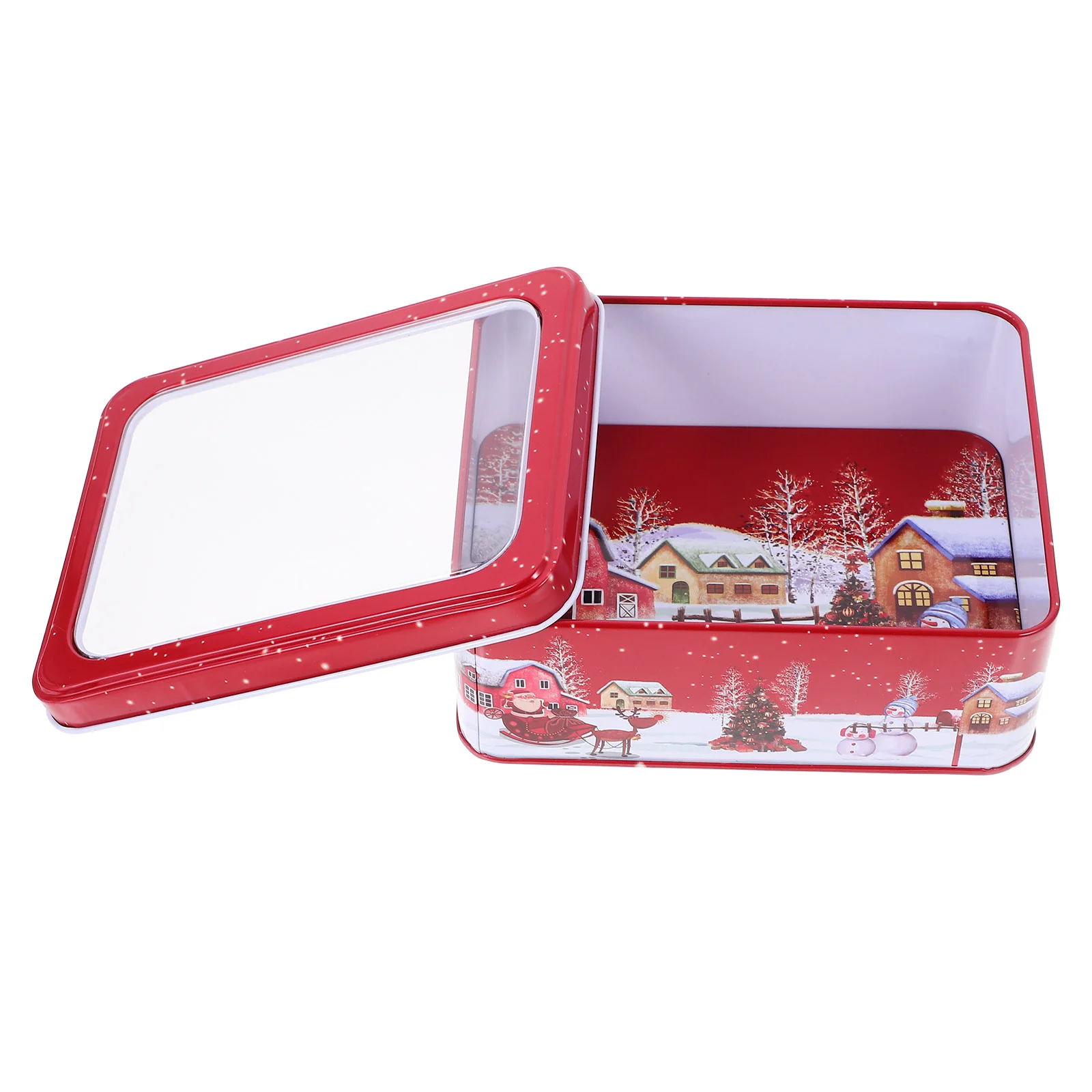 

Christmas Candy Gift Box Packaging Sweet Container Cookie Tins With Lids Packing Containers Storage Holder