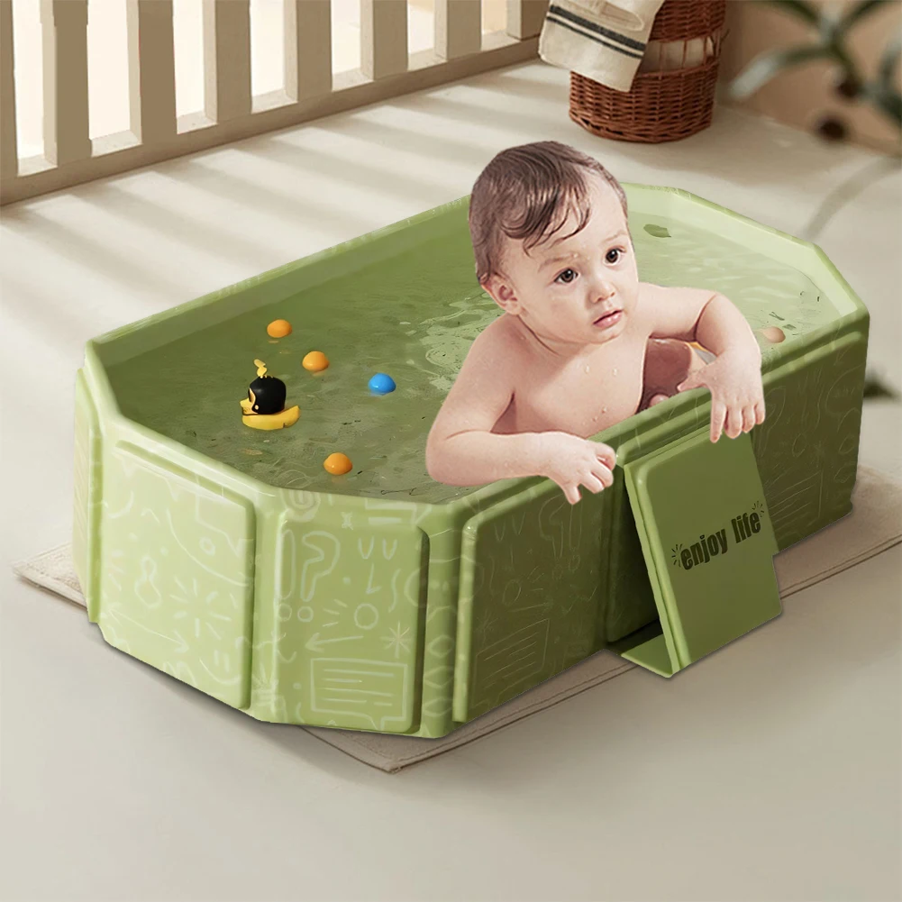 

Baby Bathtub for Infants To Toddlers with Drain Outlet Baby Bath Tub Infant Tub Shower Basin