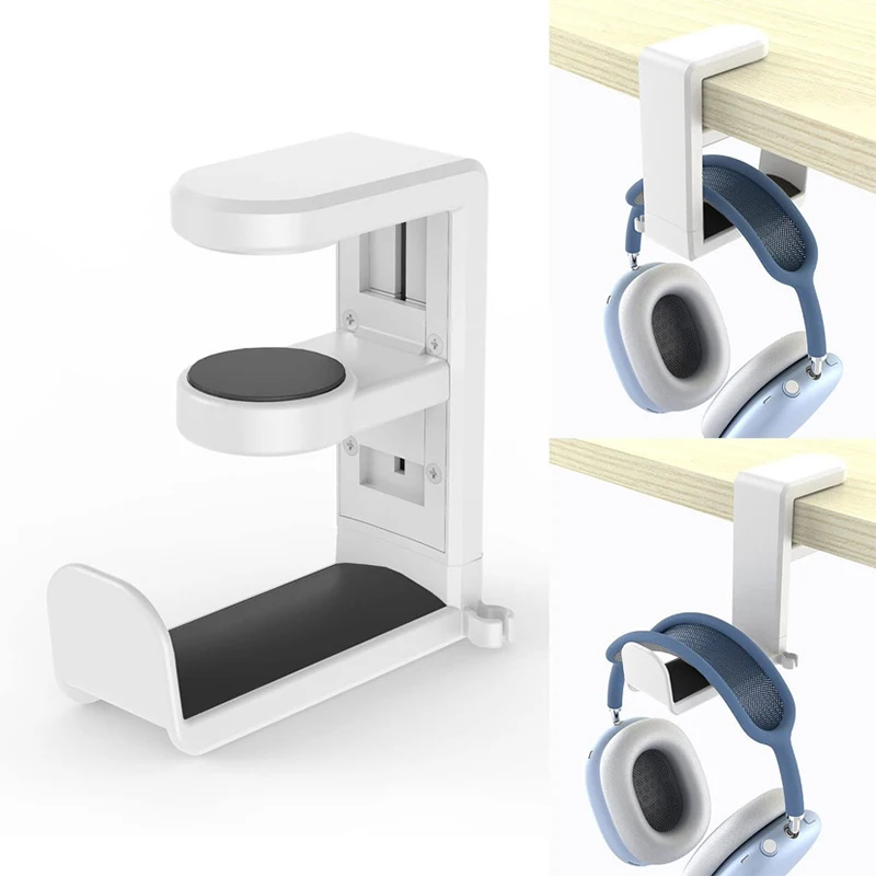 

Pc Headphone Stand No Punch Table Clip Hook Headphone Holder 360 Degree Rotating Headphone Holder Miscellaneous Storage Hanging