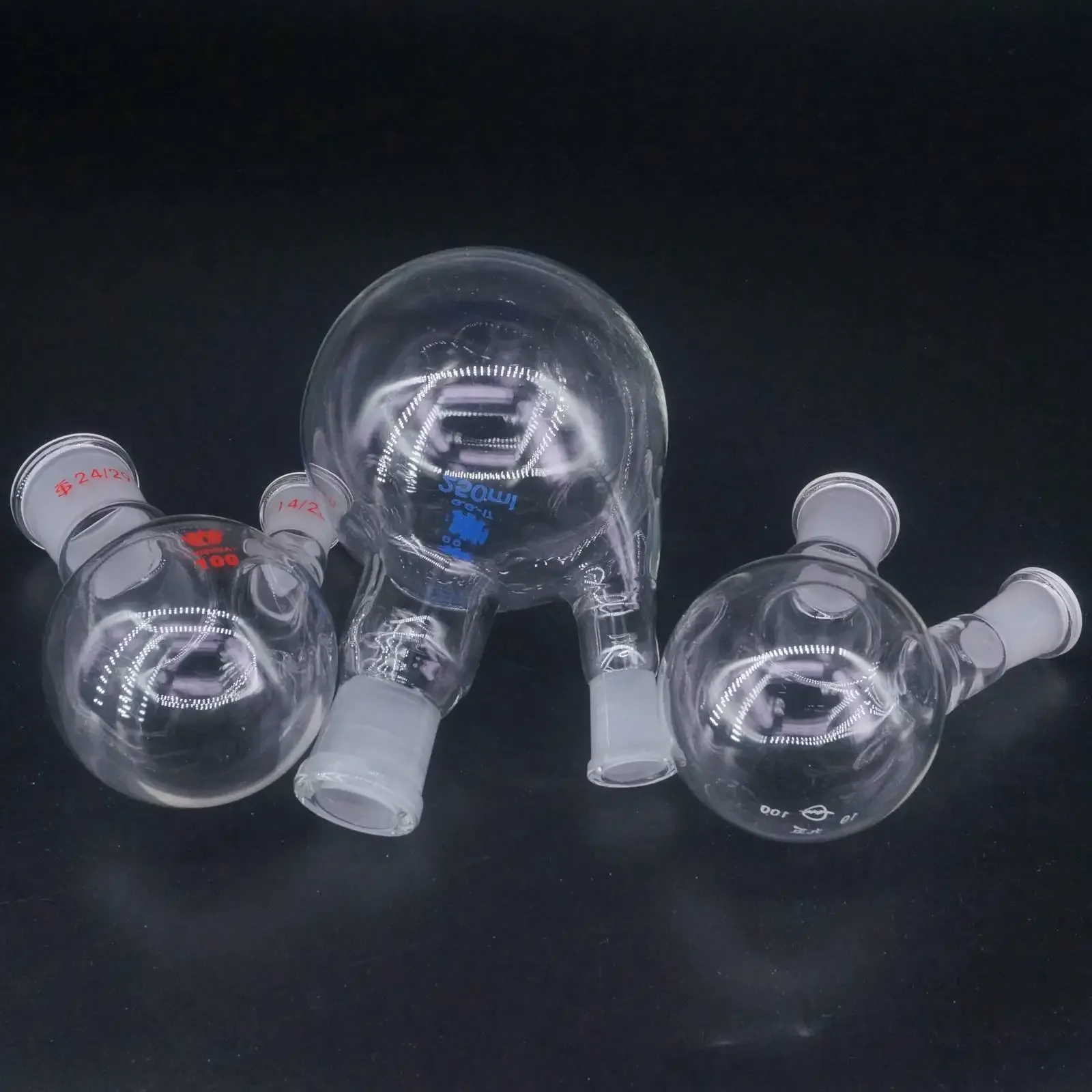 10/25/50/100/150/250ml #14 #19 #24 #29 Central/Branch Joint 2-neck Round Bottom Lab Glass Boiling Flask