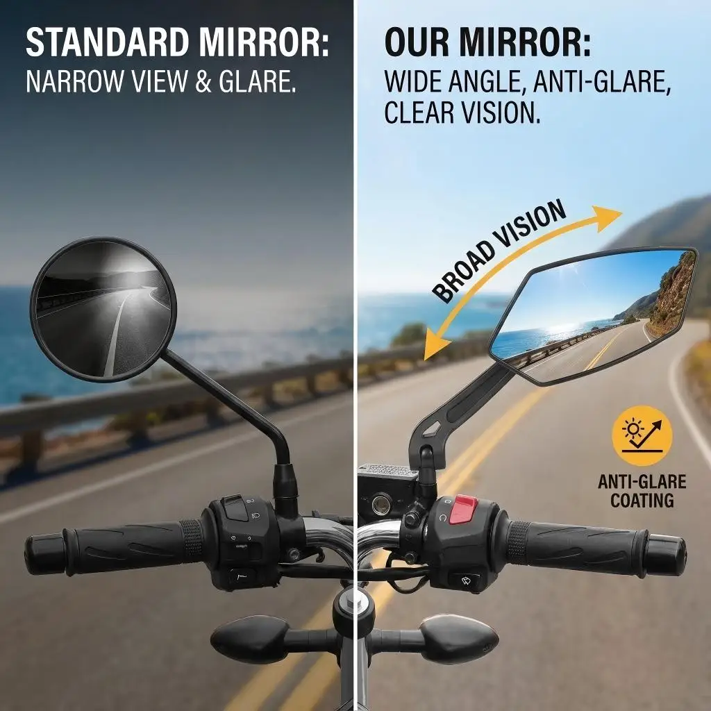 Regulowane, obrotowe lusterko wsteczne do Honda CBR650R CBR600RR CBR1000RR CBR500R CBR250R CBR600F F2 F3 F4i, lusterko boczne.