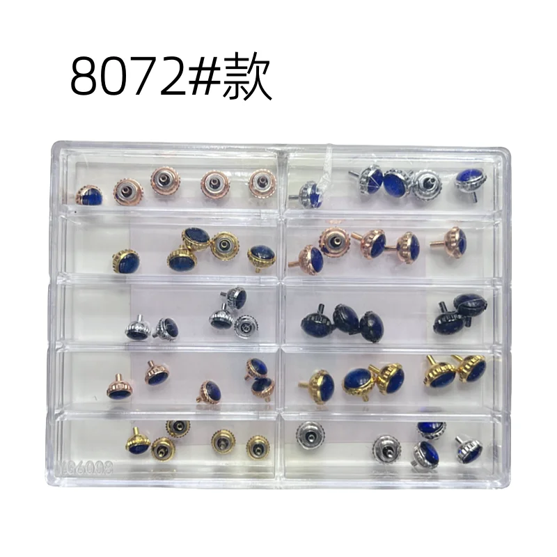 Accesorios para reloj de reparación, tanque/serie de globos azules/serie Cheetah, corona en caja, cabeza mecánica de cuarzo, tubo plano de tubo largo