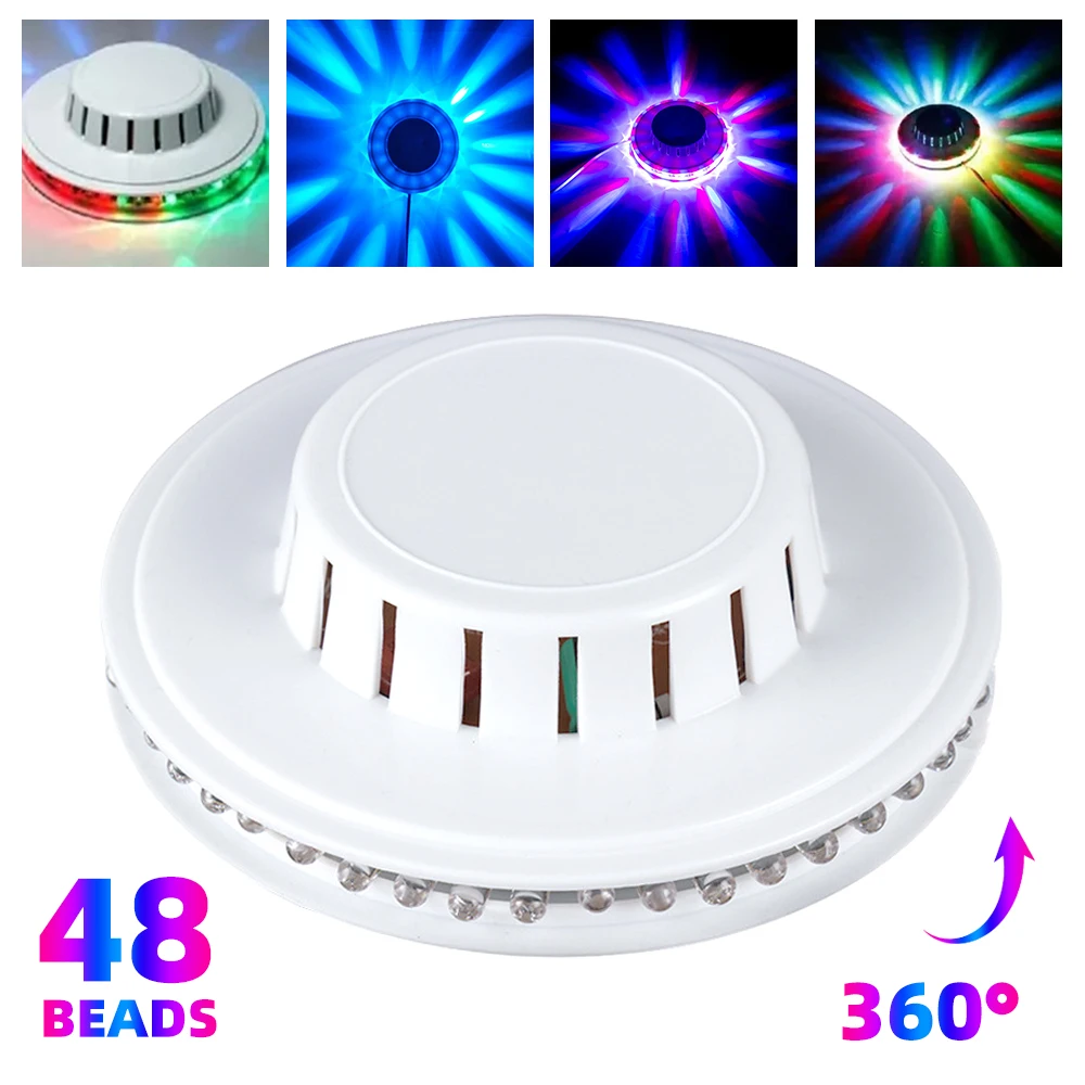 

8W 48 RGB LED Rotating Stage Lights Sound Activated Colorful Sunflower Laser Stage Lights for DJ KTV Party Home Wedding Club
