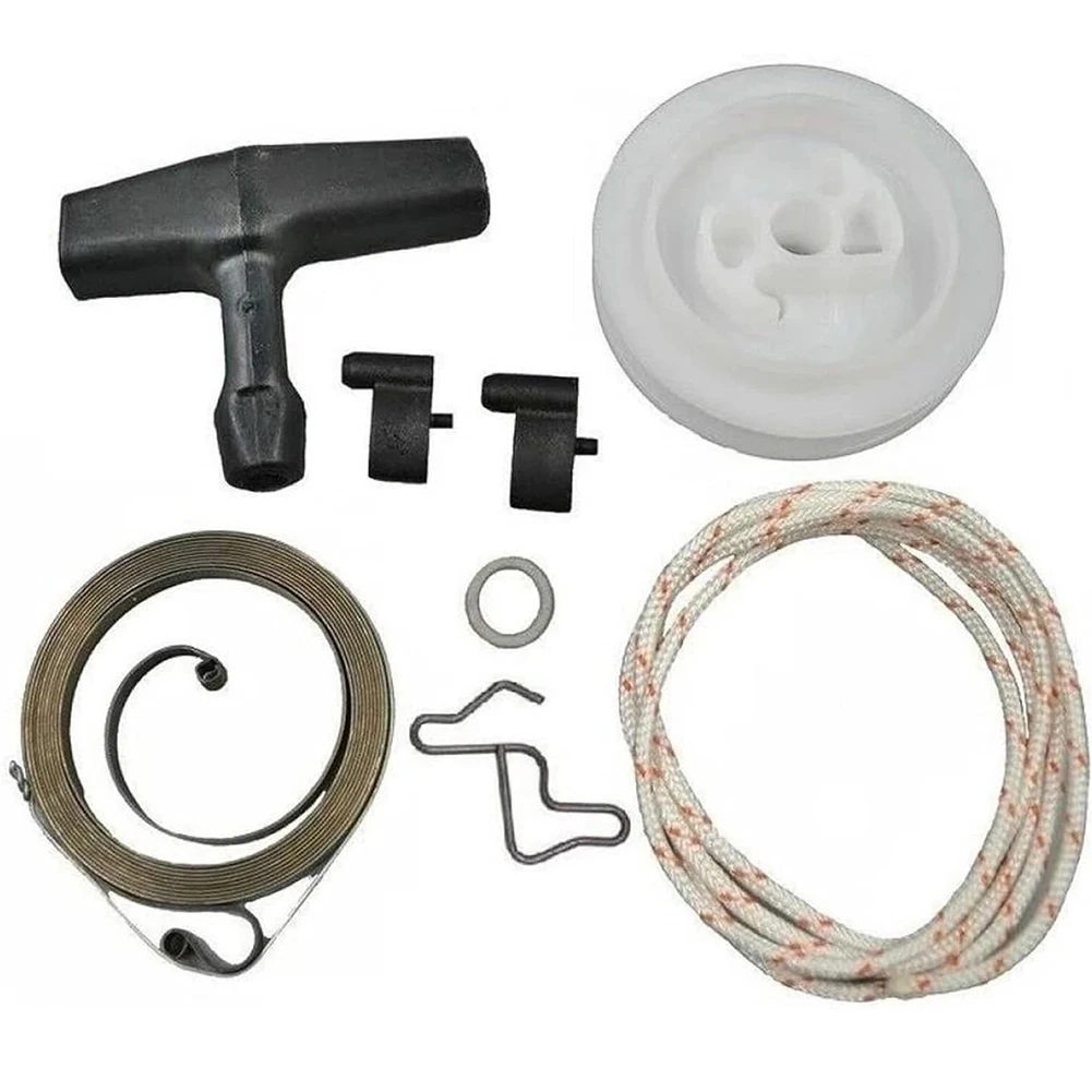 1set Recoil Pull Starter Rebuild Kit Recoil Rewind Spring Starter Pulley Handle Rope For 034 036 044 MS340 MS360 MS361 Chainsaw