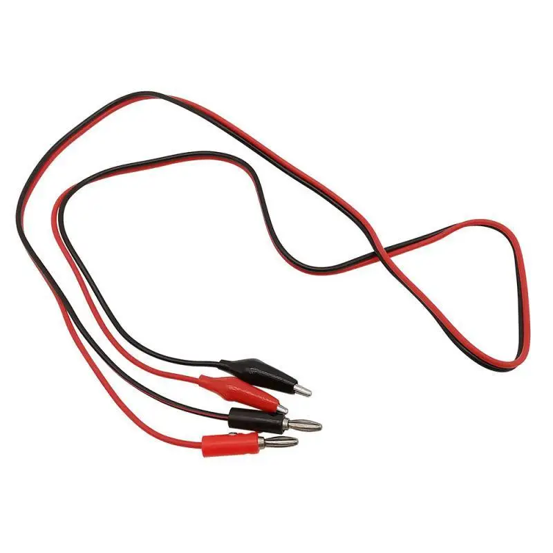 1/5/10Pcs 4mm Banana Plug To Crocodile Cable Alligator Jumper Wire Test Leads 5A 1 Meter Double Red And Black Clips