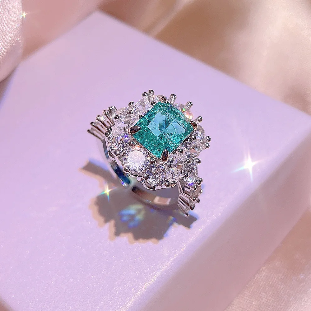 Women's Bling Bling Zircon Stud Earrings, Pendant & Adjustable Ring Set