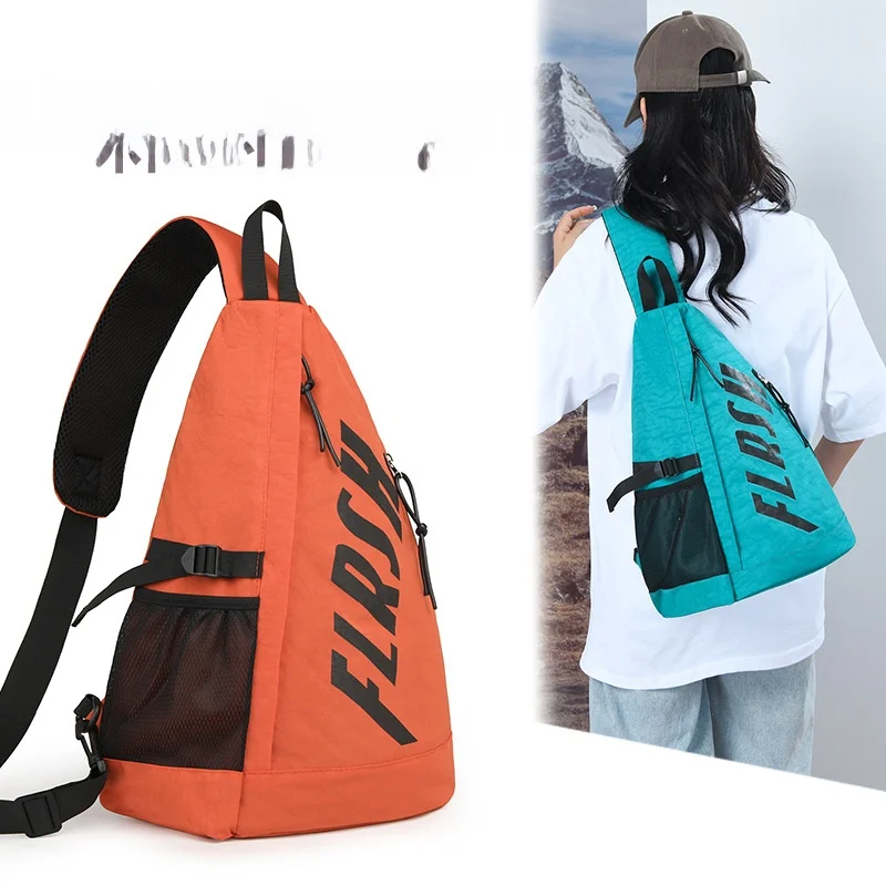 

New Men's Large Capaci Nylon Crossbody Bag ort Trip oulder Bag Waterproof Travel Chest Bag Contrast Color Leisure Sle