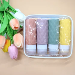 4pcs Travel Refillable Bottle Set Portable Silicone Squeezed Empty Soft Sub-bottling Tool Liquid Container Spray Lotion