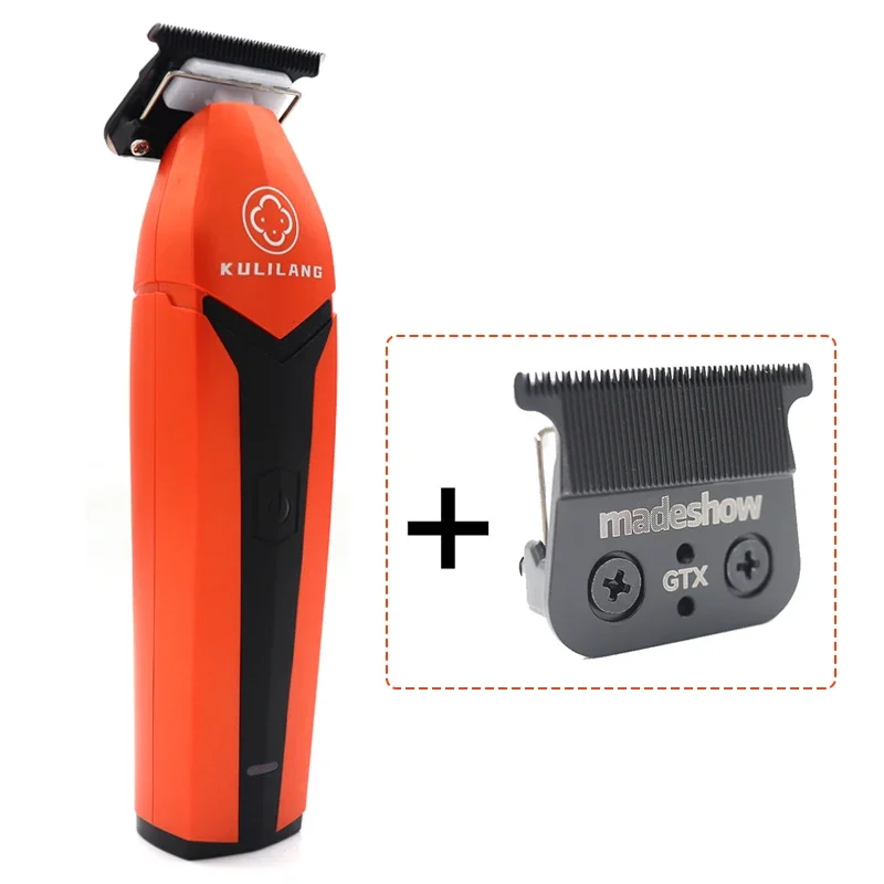 KULILANG R55F Professional Hair Clipper Zero Gapped DLC T-Blade 7200RPM Brushless Motor Men's Finishing Machine Hair Trimmer