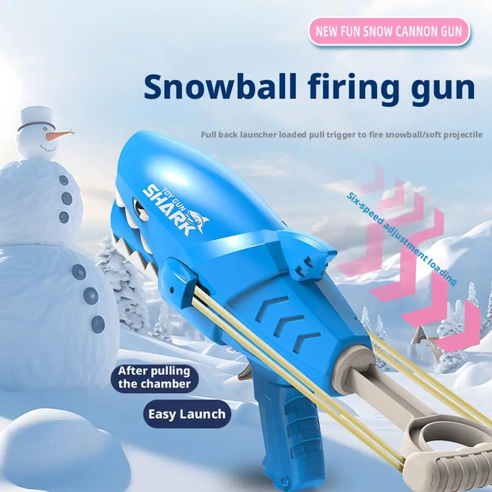 Pistolet requin amusant et facile à utiliser, jouets de neige en plein air pour la famille, combat de boules de neige, jeux de fête d'hiver