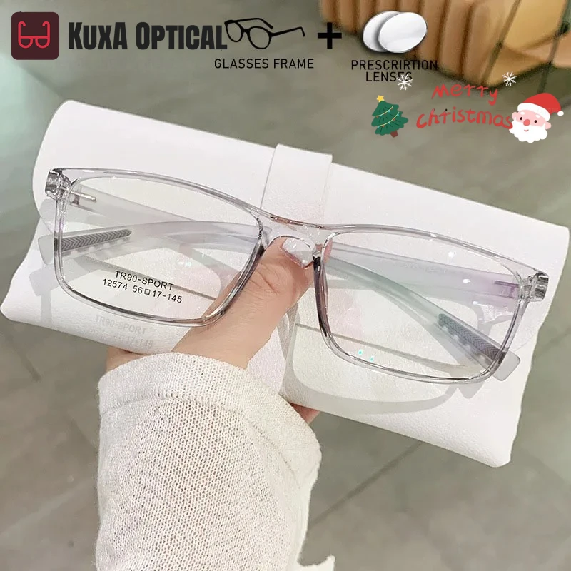

KUXA TR90 оправа для очков на заказ, очки по рецепту, асферические прогрессивные линзы для близорукости и дальнозоркости, УФ-анти-синий свет, оптические глаза