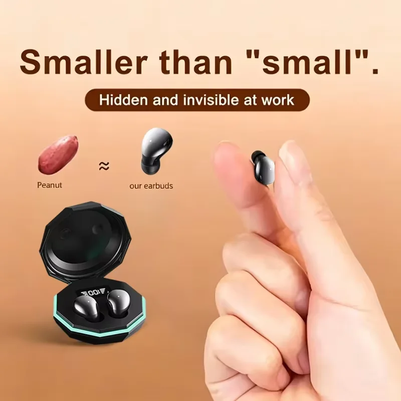 Fones de Ouvido Invisíveis B57-Mini Bluetooth TWS Sem Fio HIFI Estéreo com Microfones e Longa Duração da Bateria