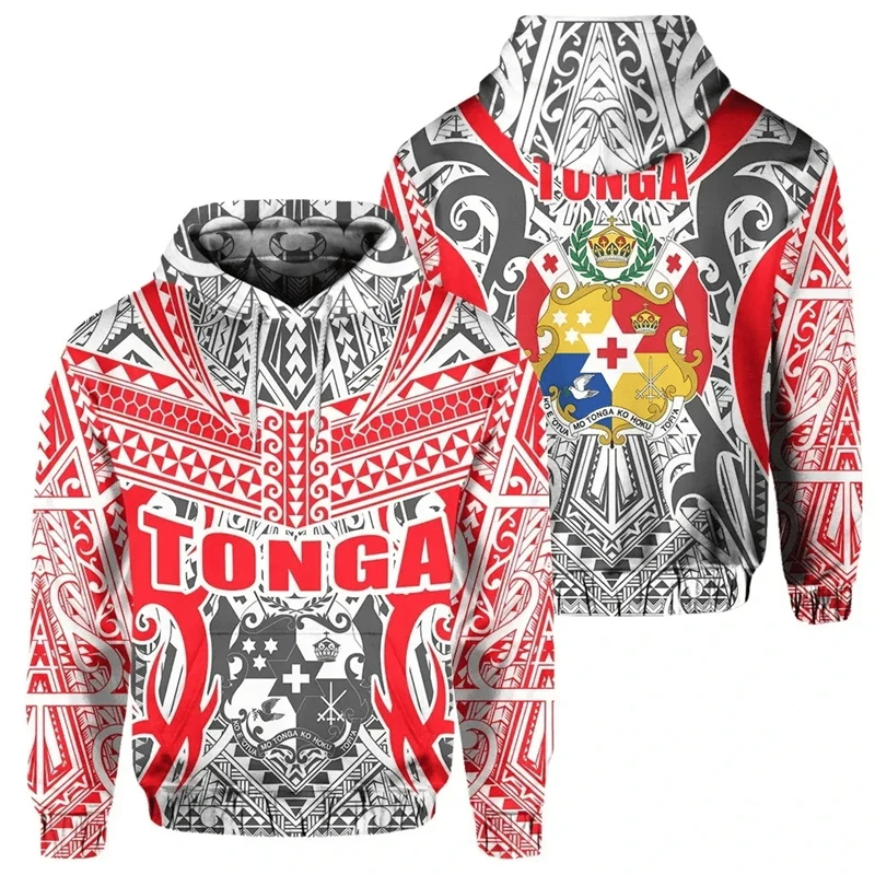 3D Print Newest Tonga Print Hoodies Men Tribal Tattoo Art Funny Harajuku Y2K Causal Unisex Hooded Pullover Men Clothing