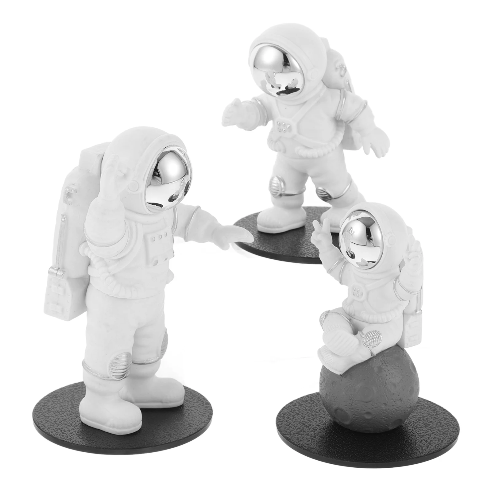 

3pcs Astronaut Car Decoration Stylish Design Dashboard naments Versatile Car Home Decor Easy Placement No Damage Interior