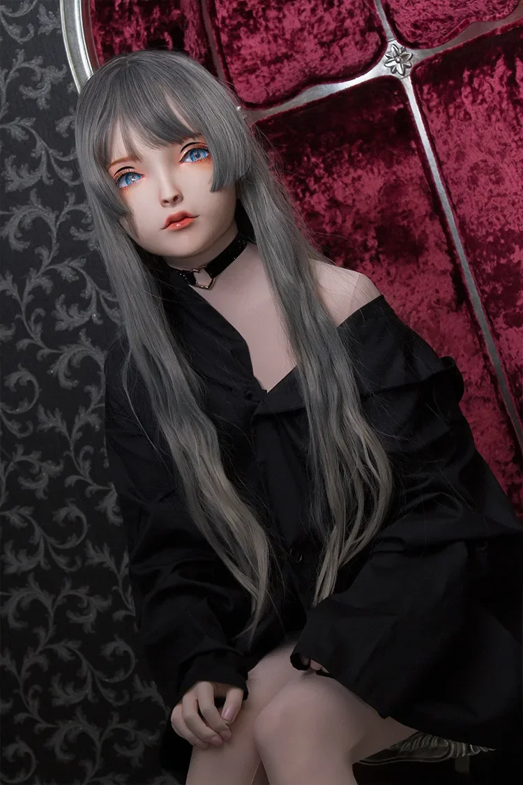 (LiLi Mask-26) Sweet Girl Resin Half Head Customize Cosplay Japanese Role Play Anime Silicone Kigurumi Mask Crossdresser Doll