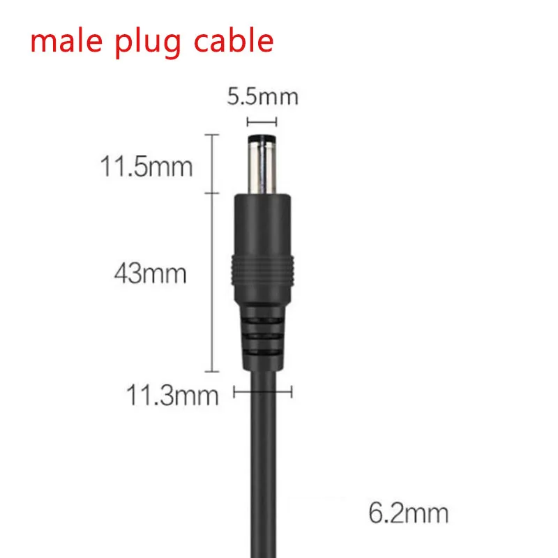 30cm 16awg DC Male Female Power Supply Connector Cable 2.1x5.5mm Copper Wire 10A Current For LED Strip CCTV Camera F1