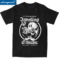 Hip Hop Cute 30s Cthulhu Old Cartoon H.P. Lovecraft T-Shirt Men's Cotton Short Sleeve Round Neck Summer Top Tee