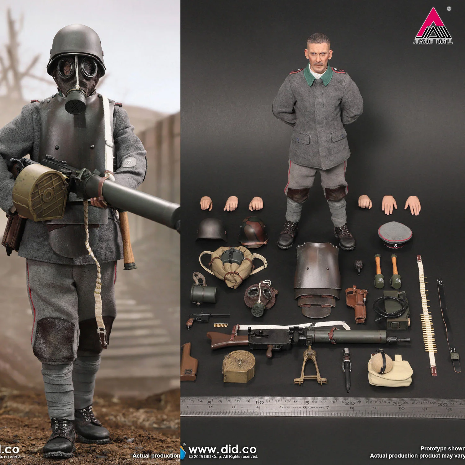 

Коллекционная фигурка солдата-пулеметчика Артура (немецкий MG08) времен Первой мировой войны, DID D11015, масштаб 1/6, 12 дюймов, полный комплект, модель для сборки