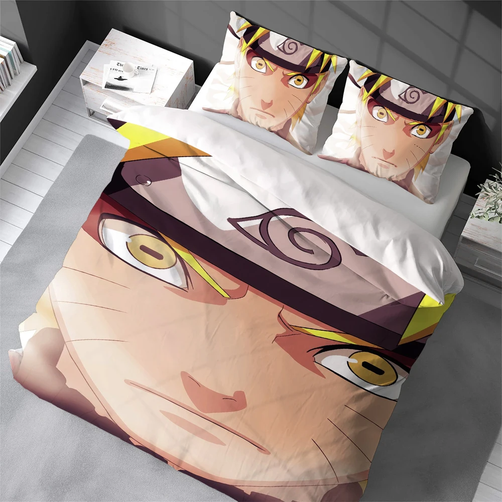 

N-NARUTO F-Fashion Duvet Cover Set Home Style Bedding Soft Laundry Cotton Bed 3 Piece Set Student Dormitory Gift
