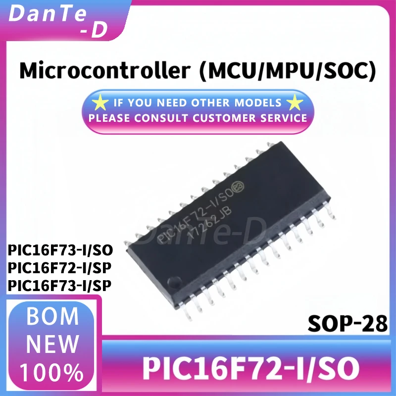 PIC16F72-I/SO 16F73 16F72-I/SP 16F73 DIP/SOP-28 MCU IC