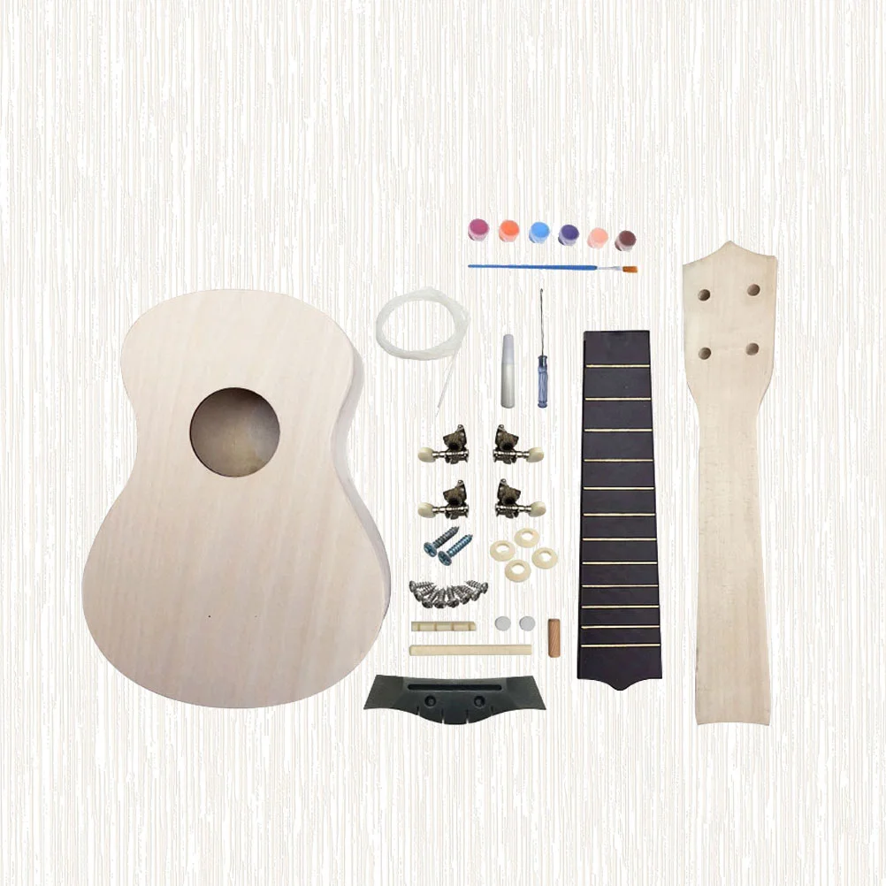 Make Your Ukulele Kit Paintable Guitar Guitars Hand Painting Manual Musical Instrument Toy Bamboo