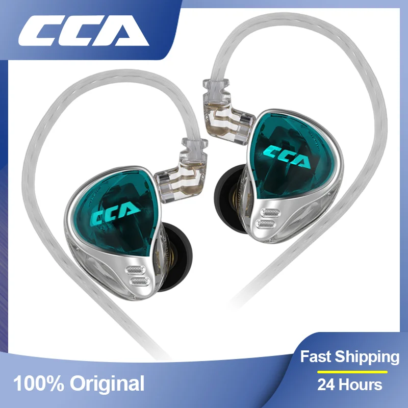 CCA CA10 Balanced Armature Wired Earphone In Ear Earbuds Headset With Microphone Noice Cancelling Phone HiFi Sport Headphones