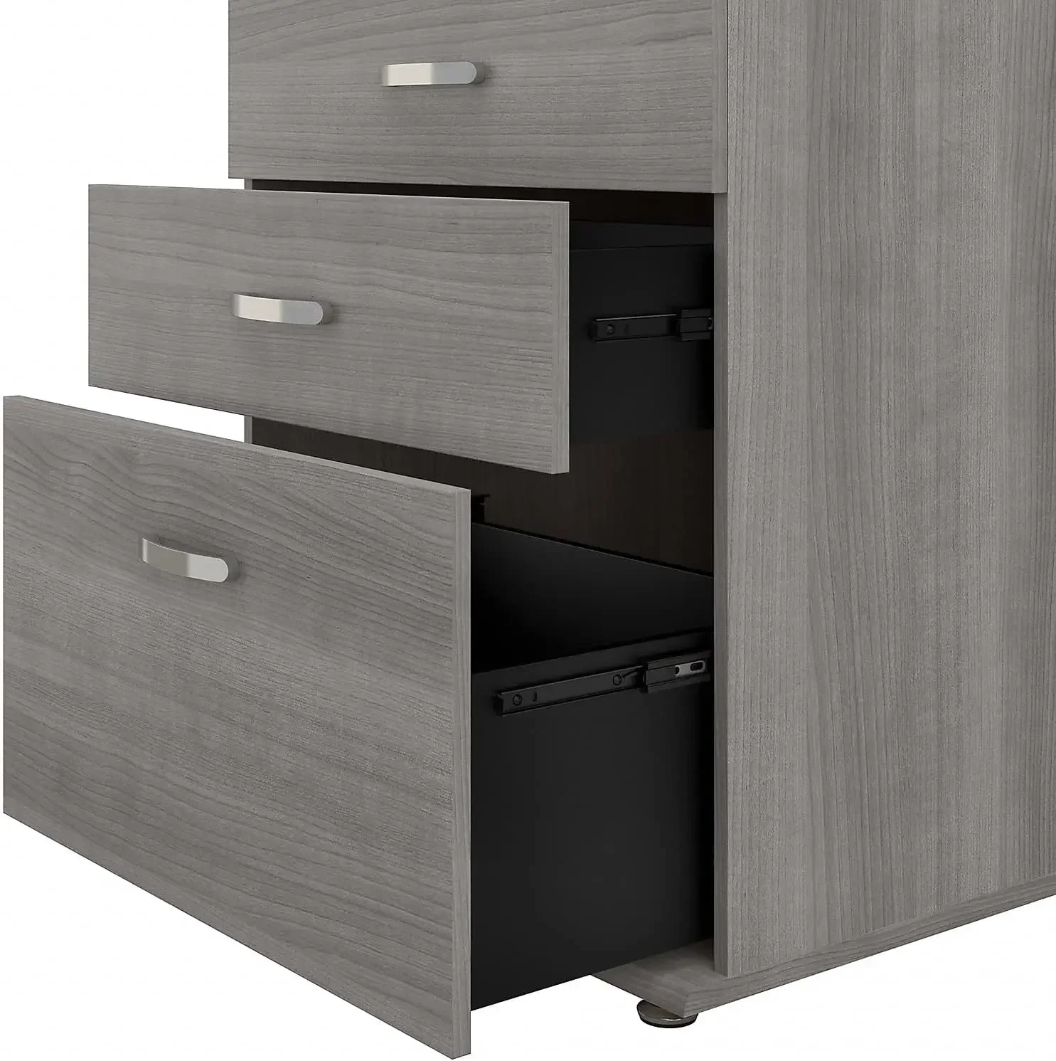 Universeller 34-Zoll-Bodenschrank mit Schubladen, platin grau (uns328pg)