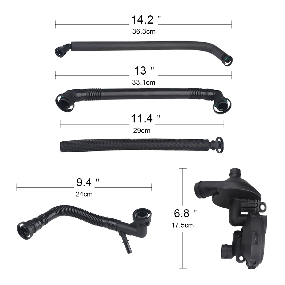 11157532649 PCV Crankcase Vent Valve Breather Oil Separator Hose Kit for BMW E46 E39 E60 320i 323i Replaces# 11617501566