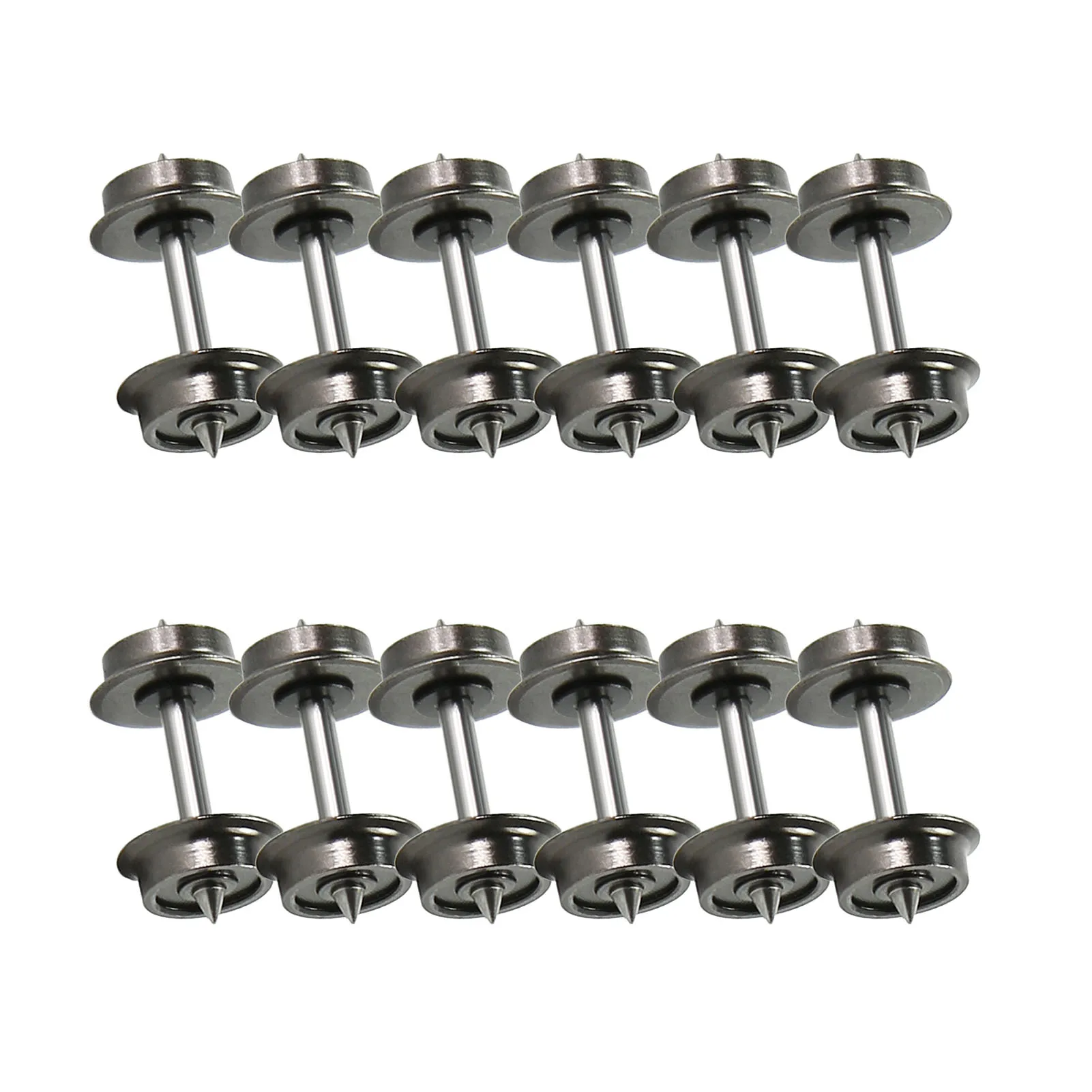 Evemodel N Scale Metal Wheel Sets 6 Pairs / 12 Pairs DC Wheels Metal Axle for Fleischmann Trains HP11150