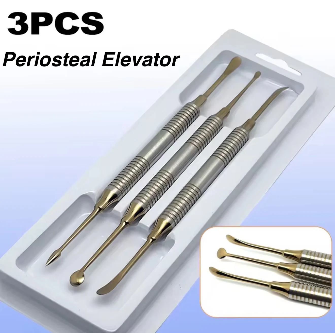 3Pcs Dental Implant Periosteal Elevator Separator Peristeel Splitter Tool Titanium Material Reflecting or Retracting Tools