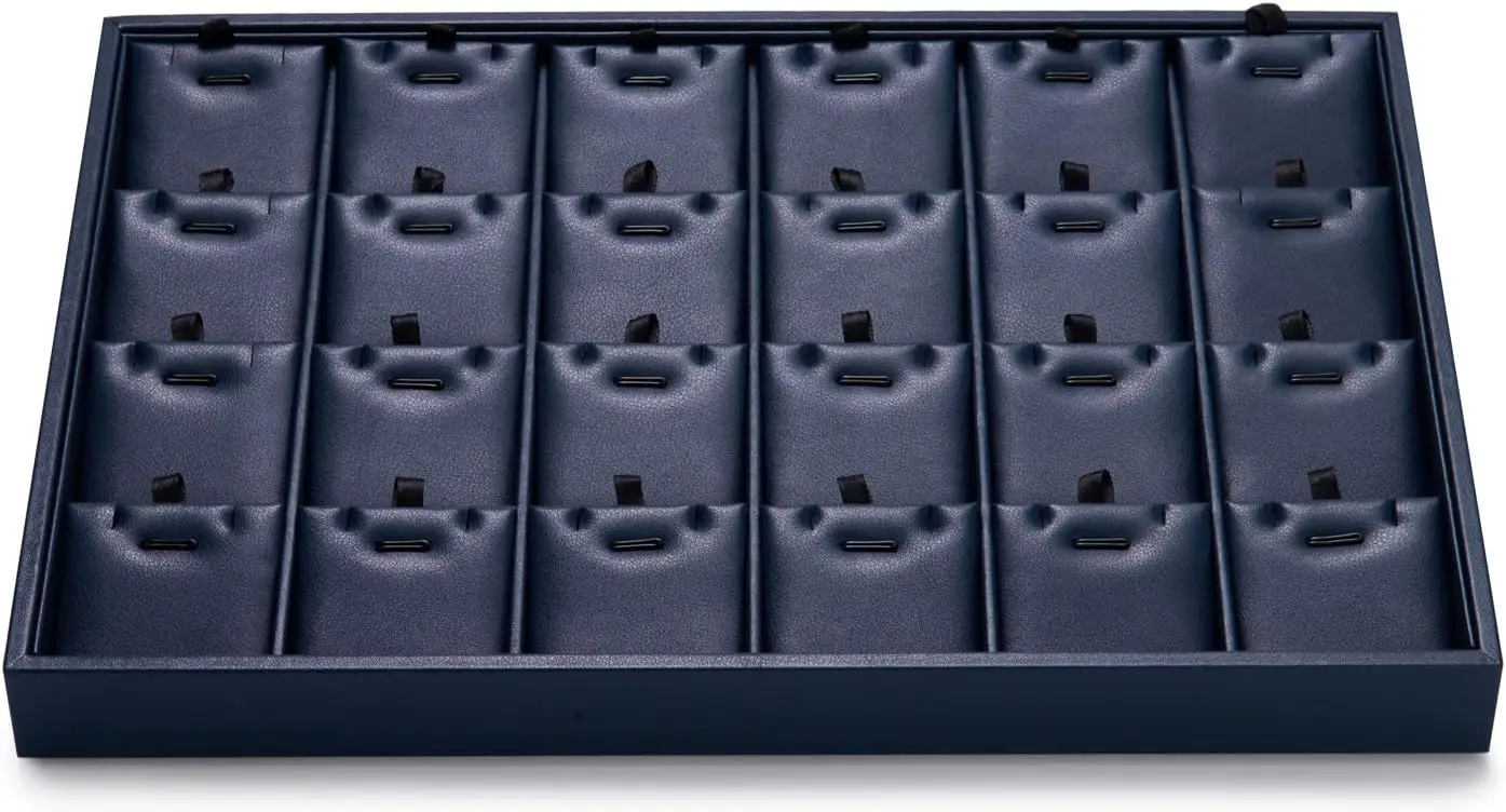 

Органайзер для украшений на 24 ячейки с выдвижными карточками для ювелирных изделий, подвесок и колье