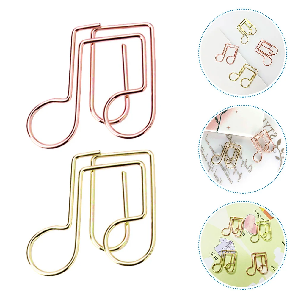 40 Pcs Moon Note Paperclip Clips Colorful Office Supplies Metal Small Paperclips