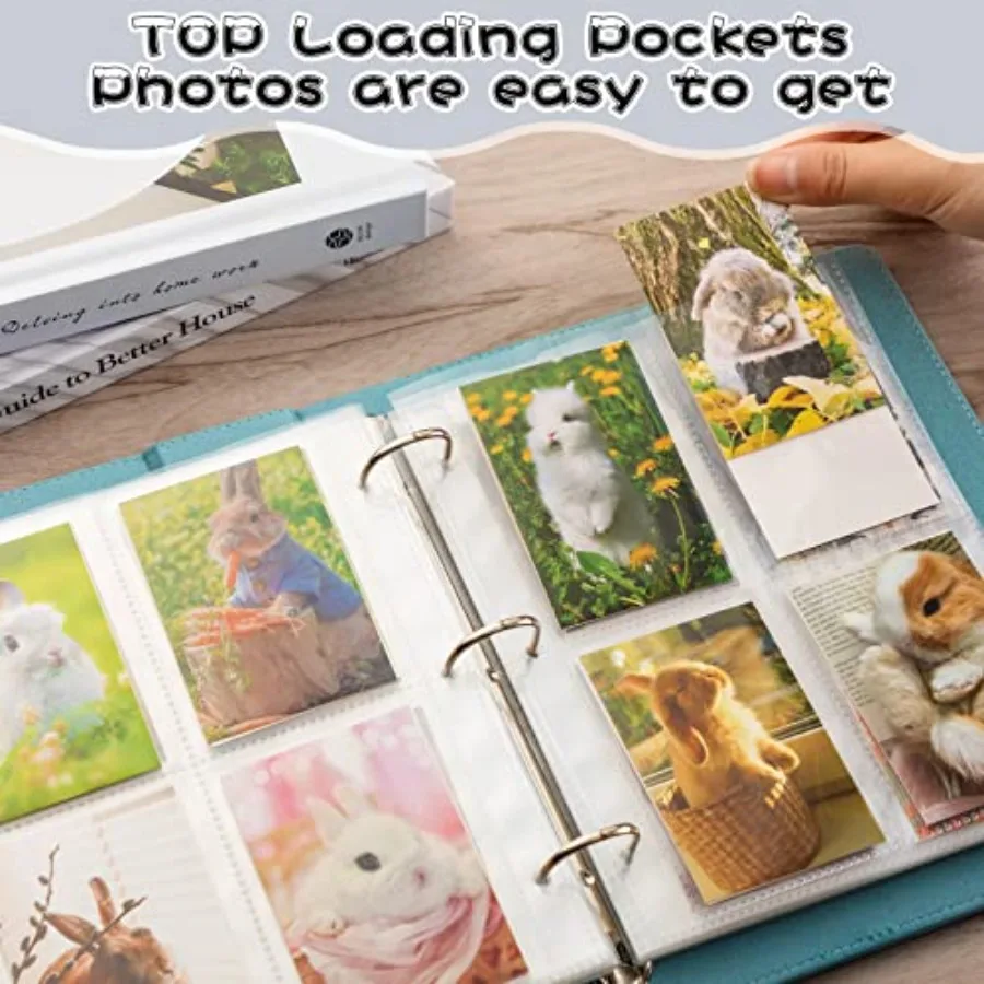 70 حزمة 560 جيوب 2.5x3.5 4 جيوب بطاقة الموثق الأكمام بطاقة التداول الأكمام ل A5 3 حلقة الموثق DoubleSided UltraClear Remov