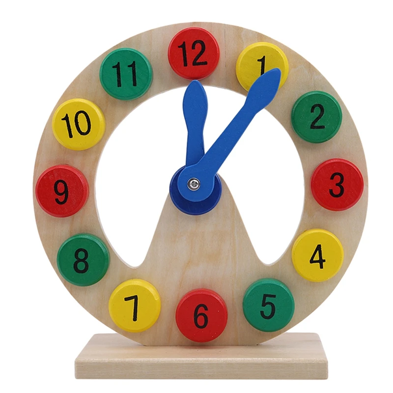 Jouets d'apprentissage précoce en bois pour enfants, apprendre à dire l'heure, horloge numérique, aides au fuchsia